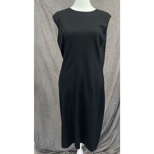 Patrick Collection Vintage Womens 8 Black Silk Sleeveless Sheath Dress Minimal